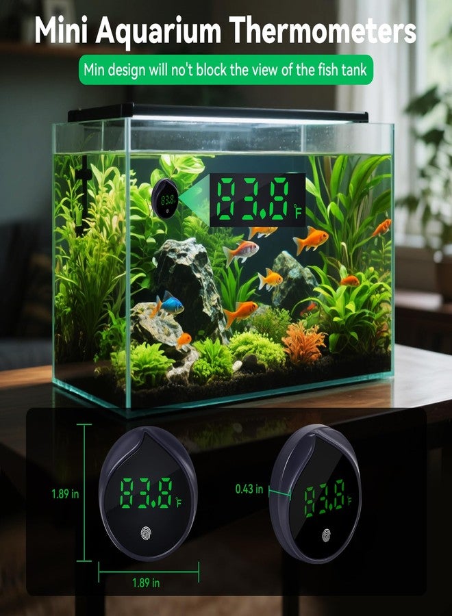 PAULTEMP Removable Aquarium Water Thermometer Gauge with Touch Screen Digital Fish Tank Thermometer LED Display ±1℉/℃, Fish Tank Accessories for Betta, Axolotl, Shrimp, Turtle, Reptile and Aquatic (Dark Blue) - Image 4